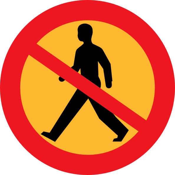 No Entry Sign With A Man Clip Art - vector clip art ...