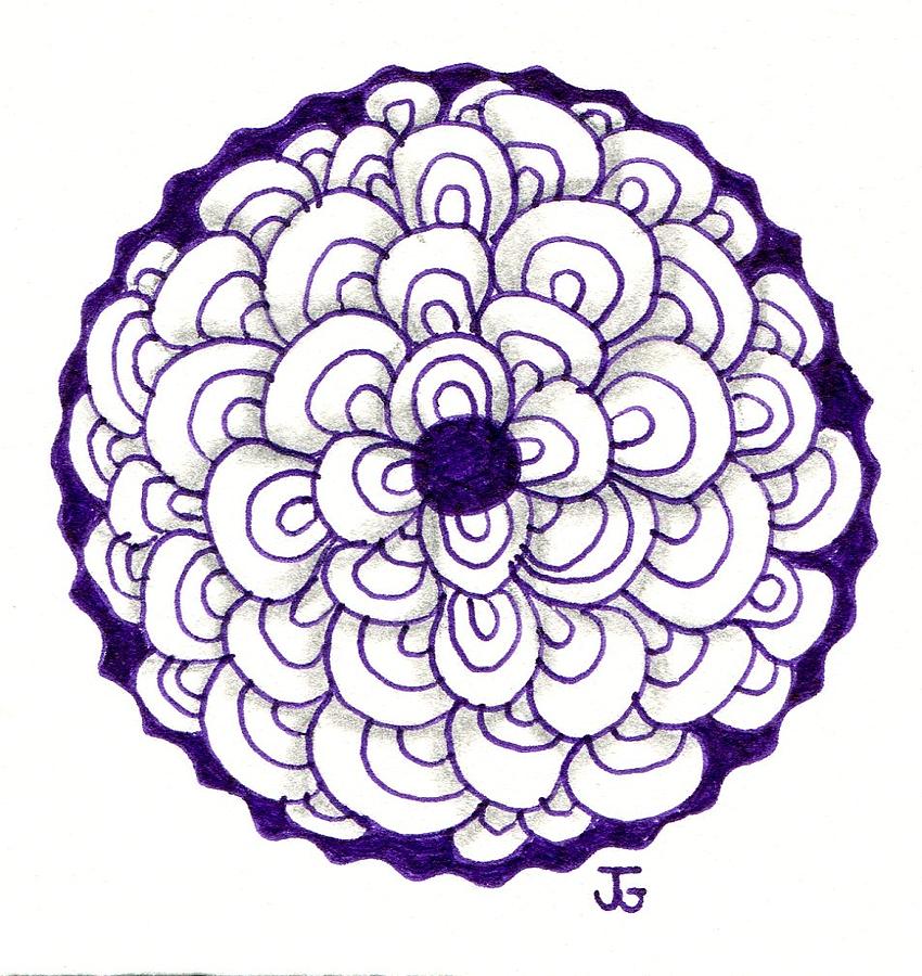 Shiny Purple Lotus Flower Drawing by Jennifer Griffen - Shiny ...