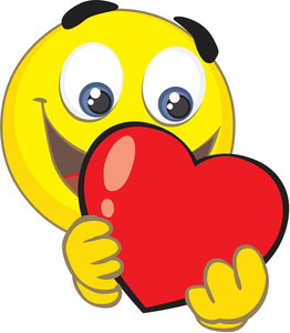 Heart Clipart Image - Cartoon Clip Art Illustration of a Smiley ...