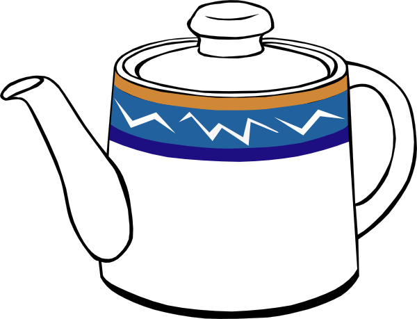 Porclain Tea Kettle clip art - vector clip art online, royalty ...