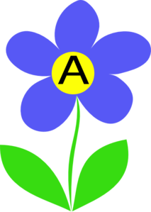 Blue Clip Art Flower Letter A Clip Art - vector clip ...