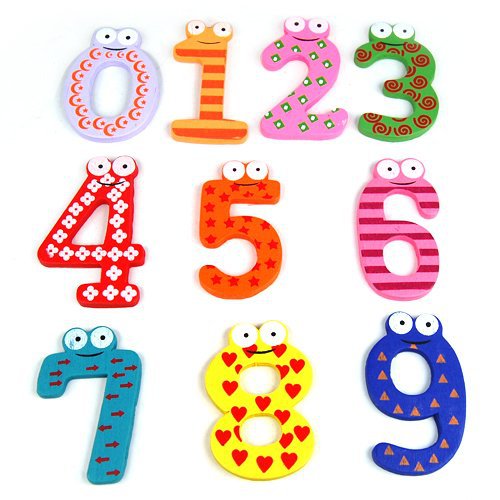 Funky Fun Colorful Magnetic Numbers Wooden Fridge Magnets Kids ...