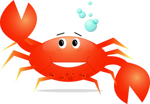 Crab Clipart Image - A Cartoon Clip Art Of A Crab Dancing In The Water