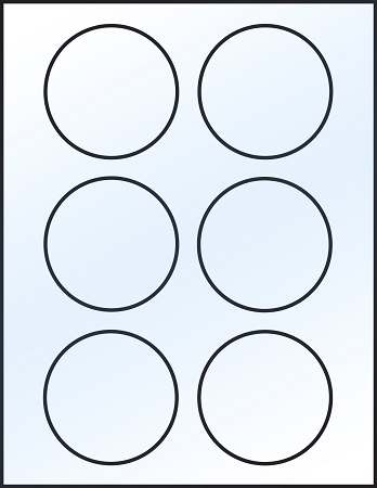 Round 3 inch Clear Glossy Laser Printable Labels 50 Sheets 4179C