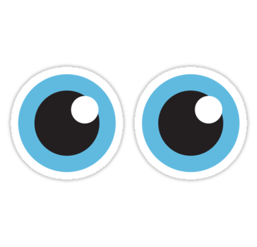 Two cartoon eyes with blue iris, stickers" Stickers by Mhea ...