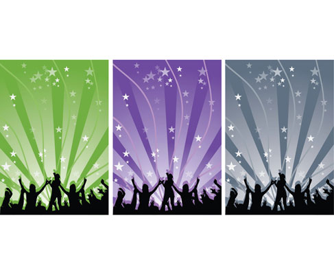 Happy People Dancing Vector Silhouettes | Free Vector Graphics ...