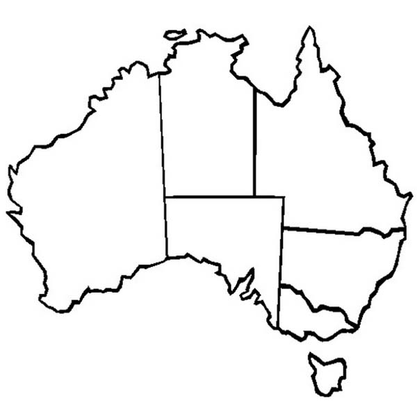 The Map of Australia and Its States for Australia Day Coloring ...