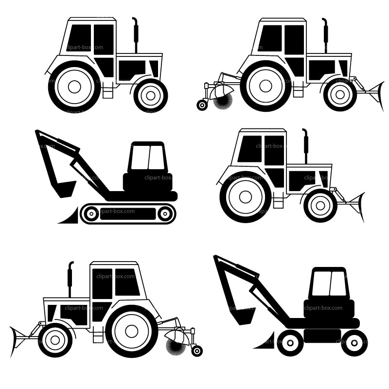 CLIPART TRACTORS SHAPE | Royalty free vector design