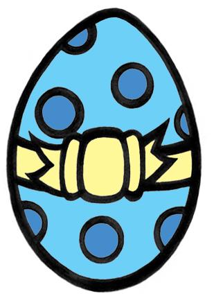 Clipart: Easter Egg (Blue and Yellow) - Leone Annabella Betts