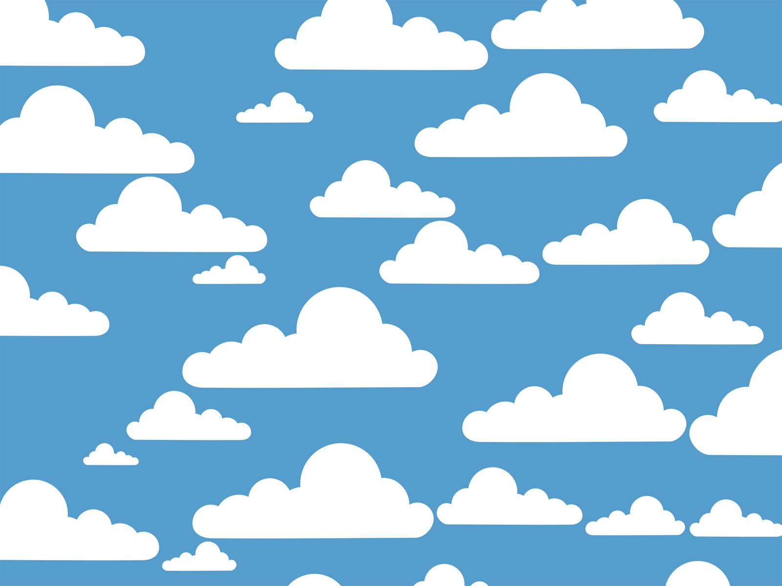 Simple Clouds Template PPT Backgrounds Blue, Nature, White