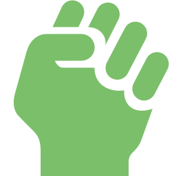 Moth green clenched fist icon - Free moth green hand icons