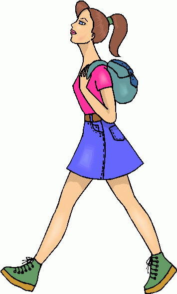 Clip Art Girl Walking Clipart