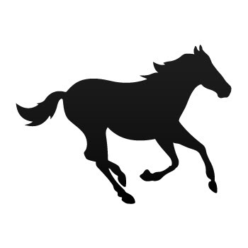 Clipart silhouette horse running