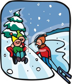 Careful Walking In The Snow Clipart