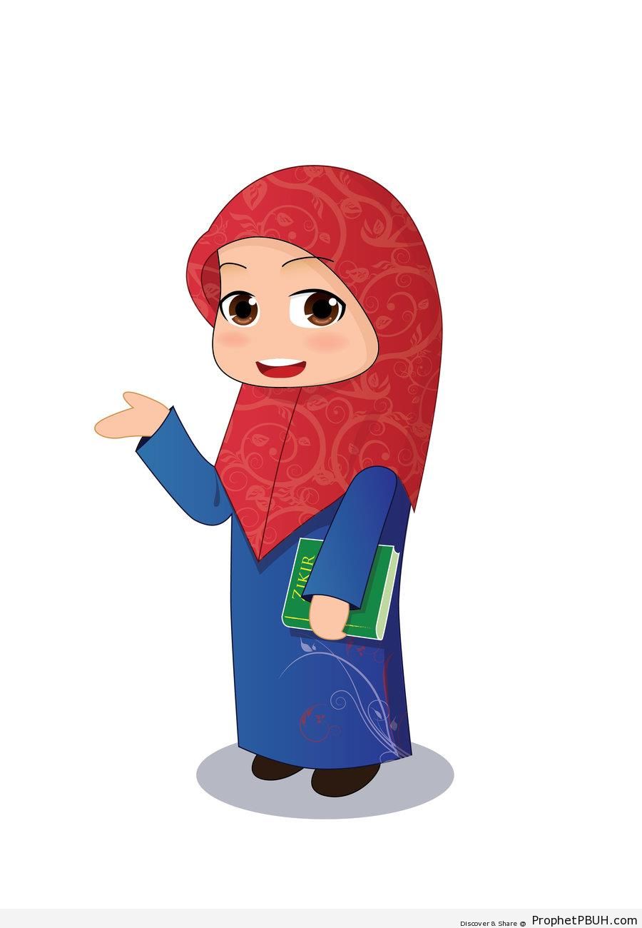 Cute Muslimah Drawing – Drawings -002 | Prophet PBUH (Peace Be ...