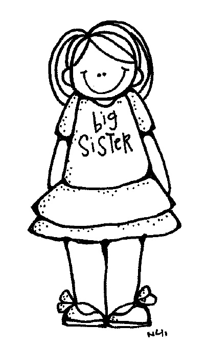 Big Sister Black And White Clipart