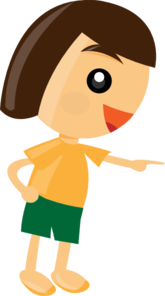 Girl pointing clipart