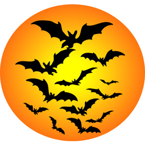 Black Flying Bats Halloween Clip Art, Free Halloween Graphic ...