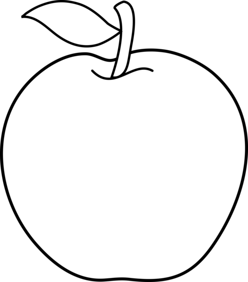 Apple cartoon clipart black and white