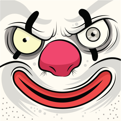 Cartoon Of Scary Clown Smile Clip Art, Vector Images ...
