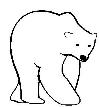 Black and white polar bear clipart