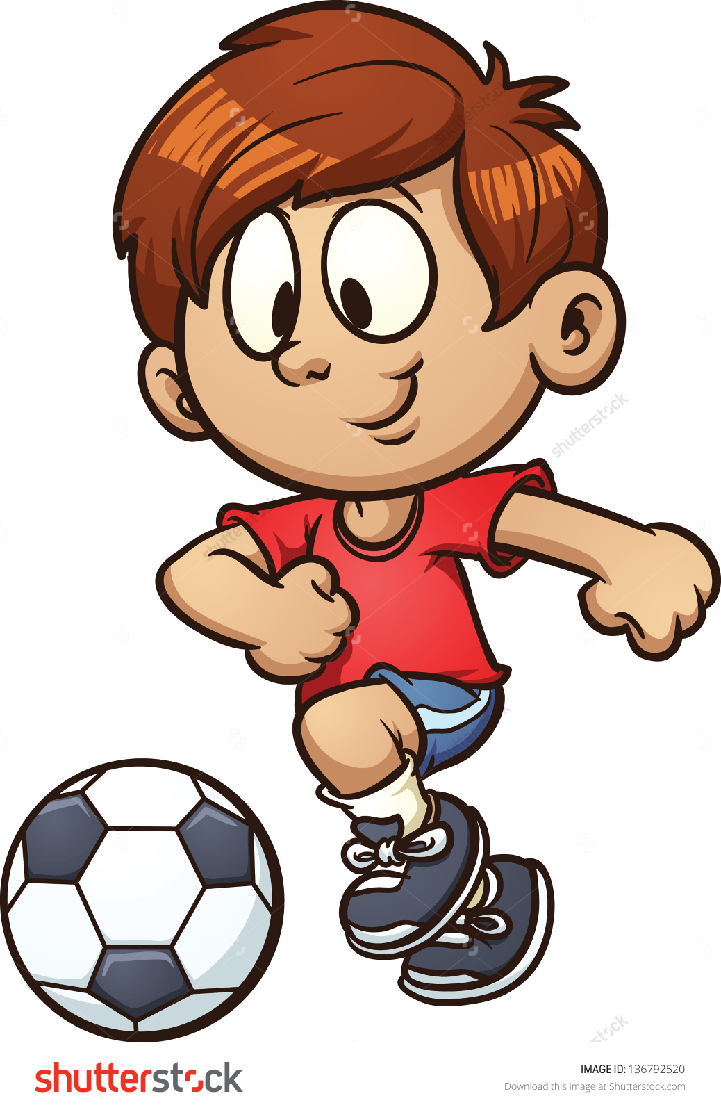 Little boy football player clipart