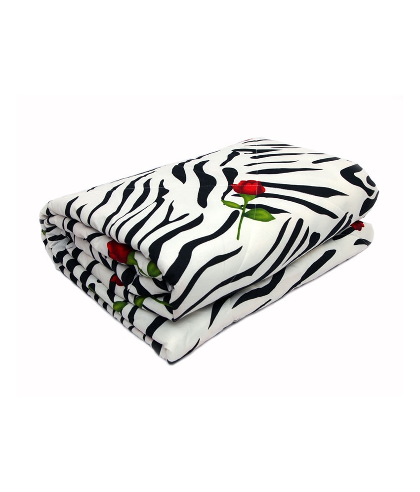 Renown Pretty Zebra Print Poly Cotton Single Bed Ac Blanket/ Dohar