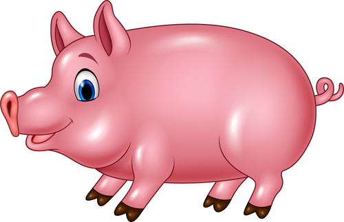 Cute cartoon pig vector - Vector Animal, Vector Cartoon free download