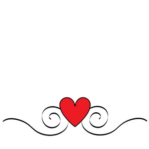 Simple red heart clipart
