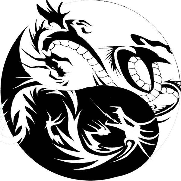 DeviantArt: More Like dragon yin yang tribal tattoo by xisangelraine