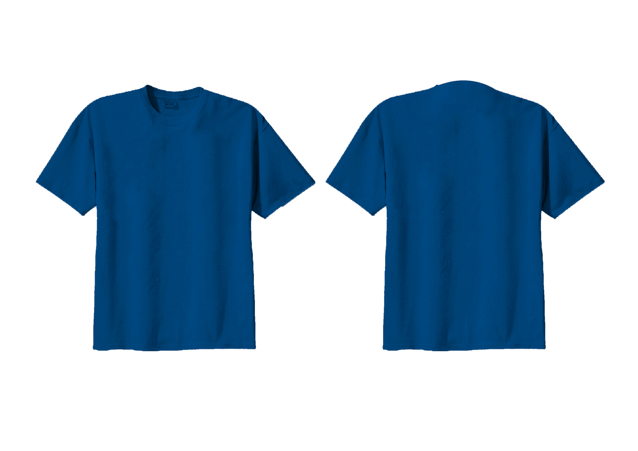Free 6793 Blue T Shirt Template Front And Back Yellow