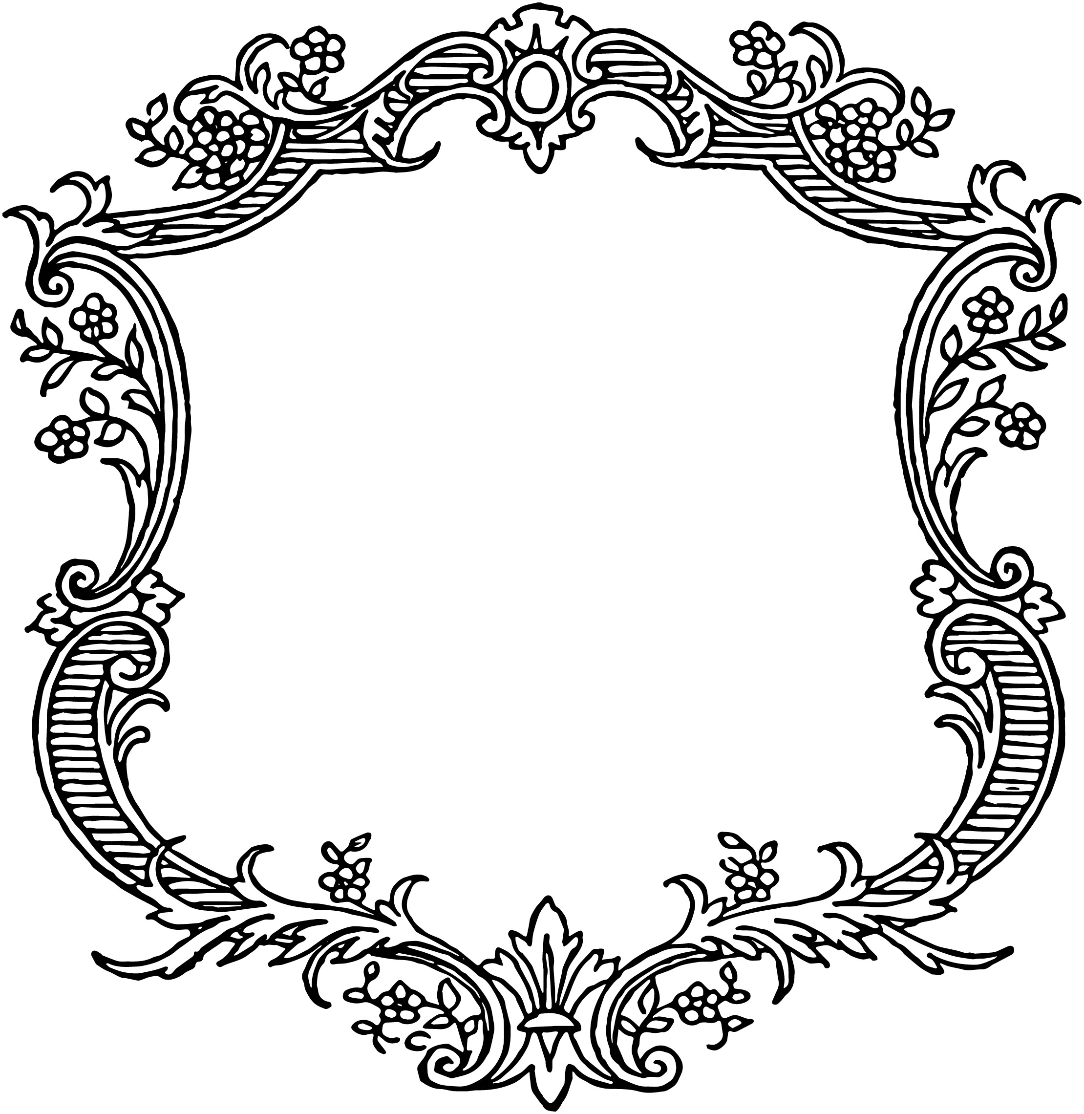 Free Vintage Floral Scroll Border Frame | Oh So Nifty Vintage Graphics