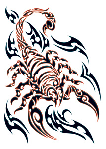 Tattoo Sales: Red Tribal Scorpion Temporary Tattoo - Buy Direct ...