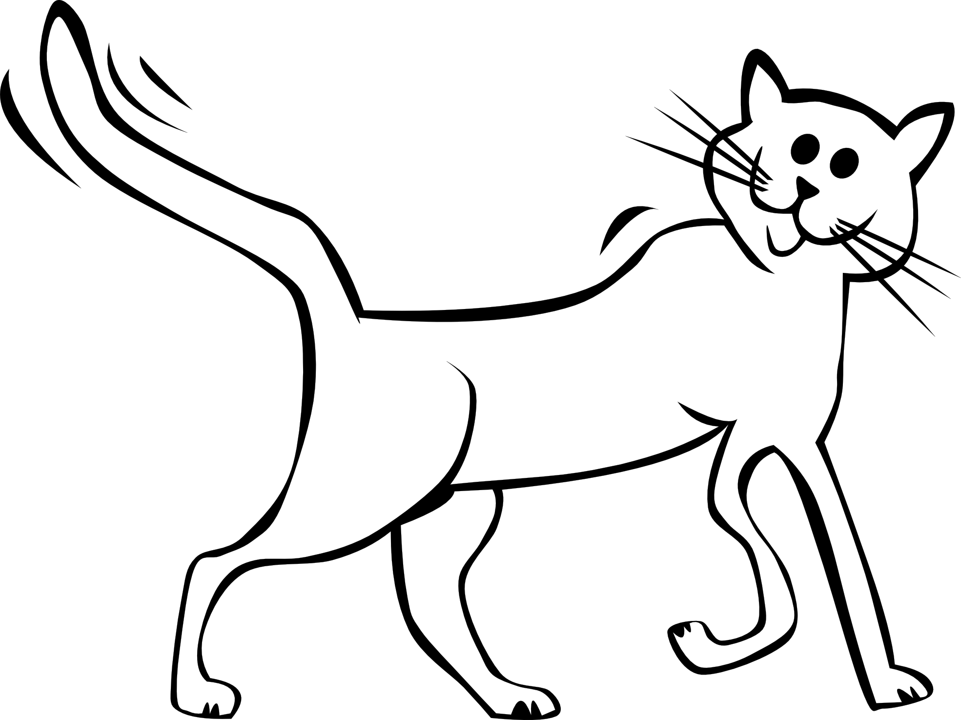 free black and white clipart cat - photo #12