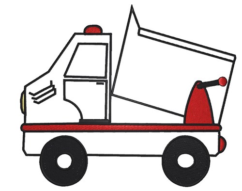 Outlines Embroidery Design: Dump Truck Outline from King Graphics