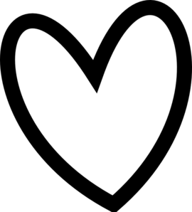 Slant Black Heart Outline clip art - vector clip art online ...