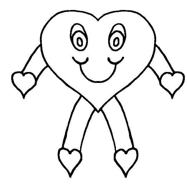 Heart Person Coloring Page