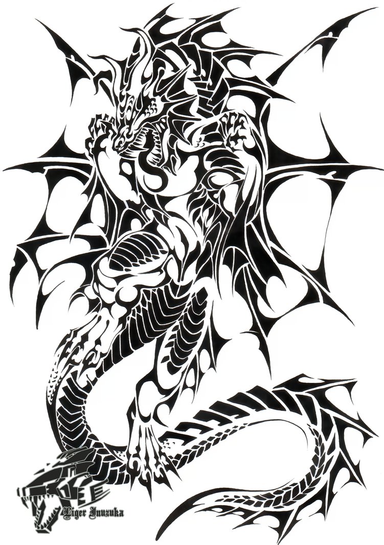 Line Drawing Dragon Tattoo : Line drawings of dragons clipart best