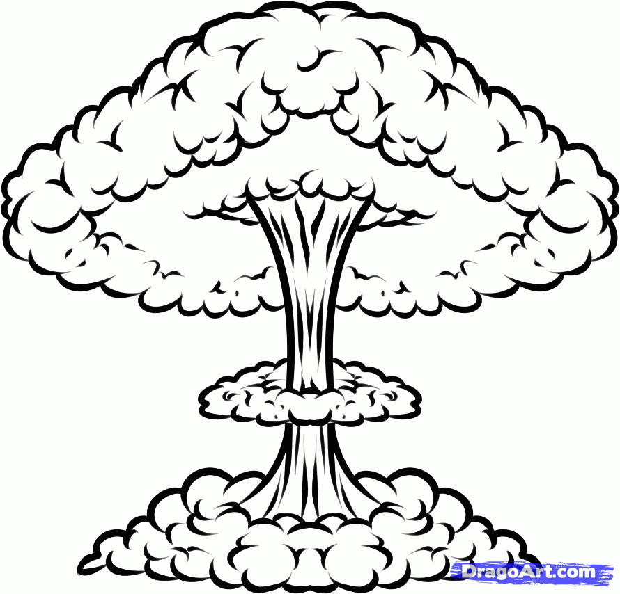 How to Draw a Nuke, Nuclear Blast, Step by Step, Other, Weapons