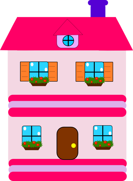 Pink Doll House Clip Art - vector clip art online ...