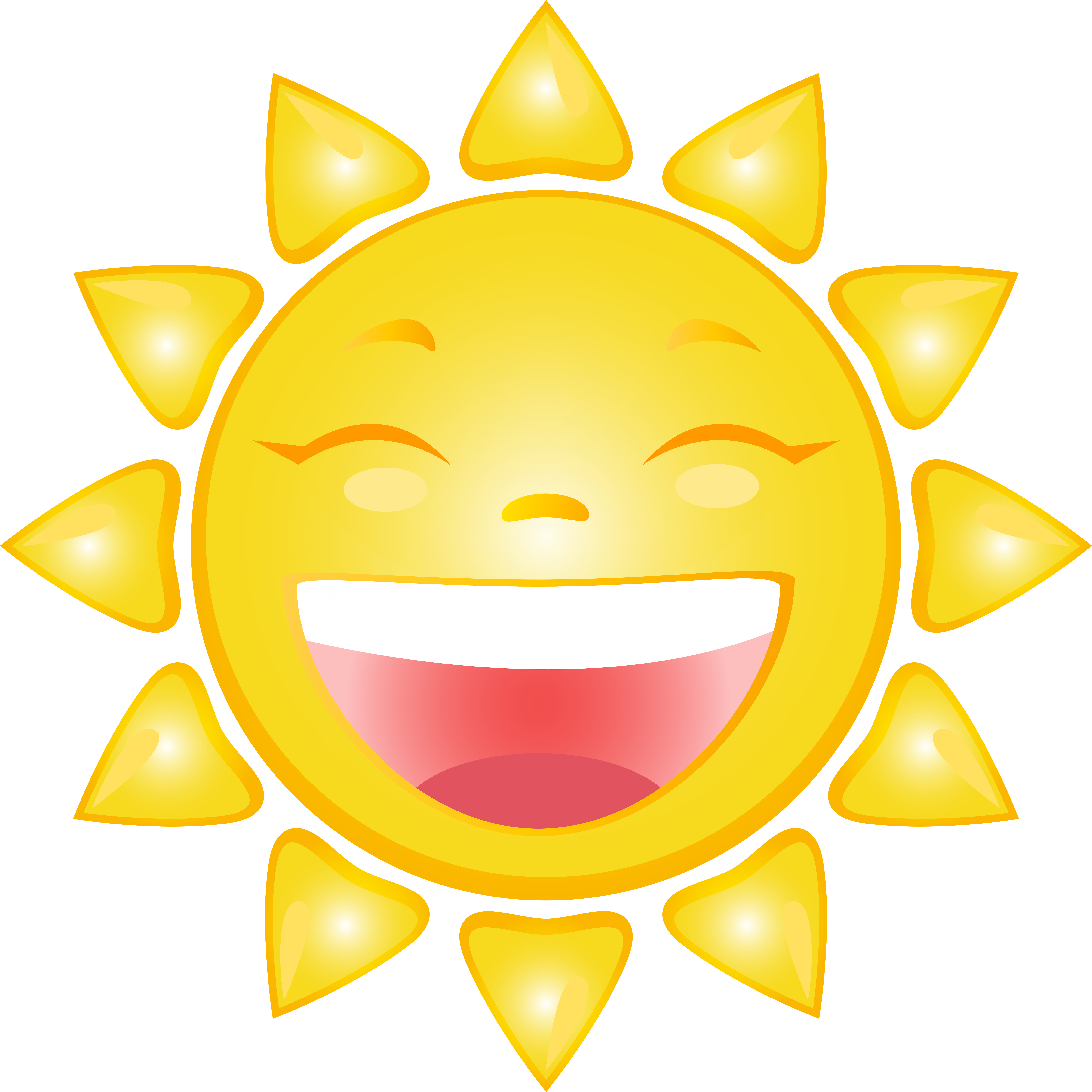 Smiling Sun Cartoon PNG Clip Art Image