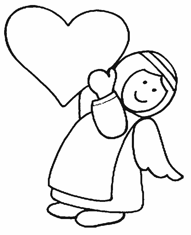 Free Angel Coloring Pages , letscoloringpages.com , Cute Angel for ...