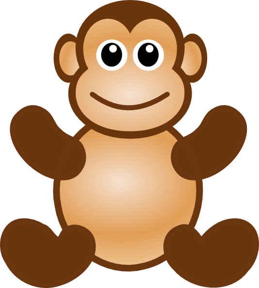 Stuffed animal monkey clipart