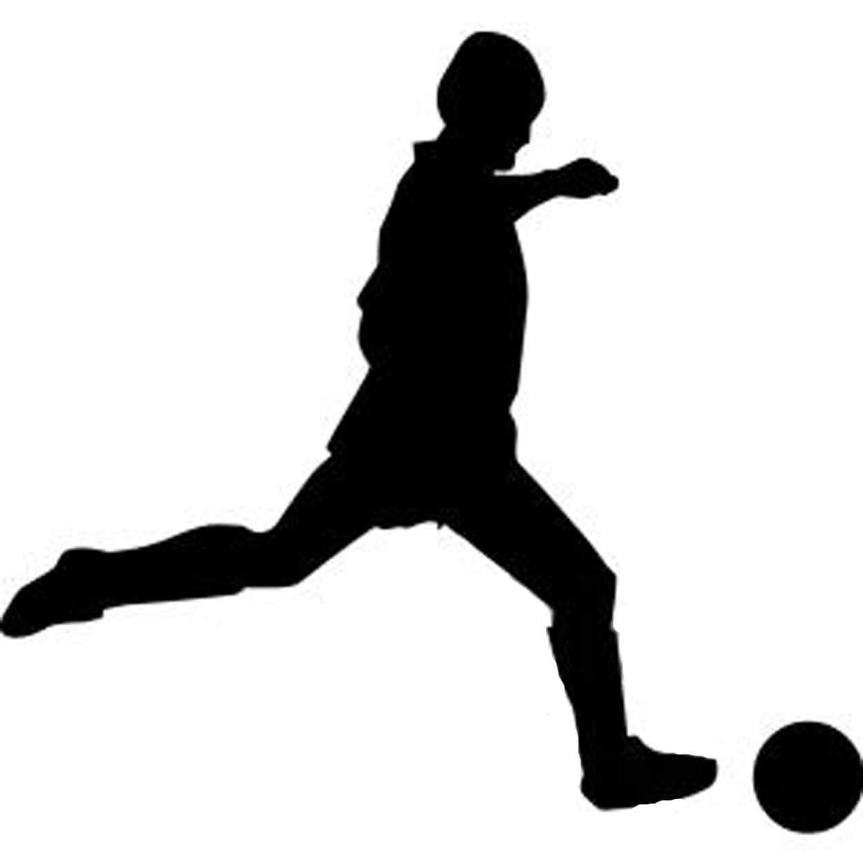 Soccer player silhouette clipart