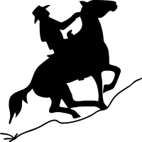 Cowboy on horse clip art