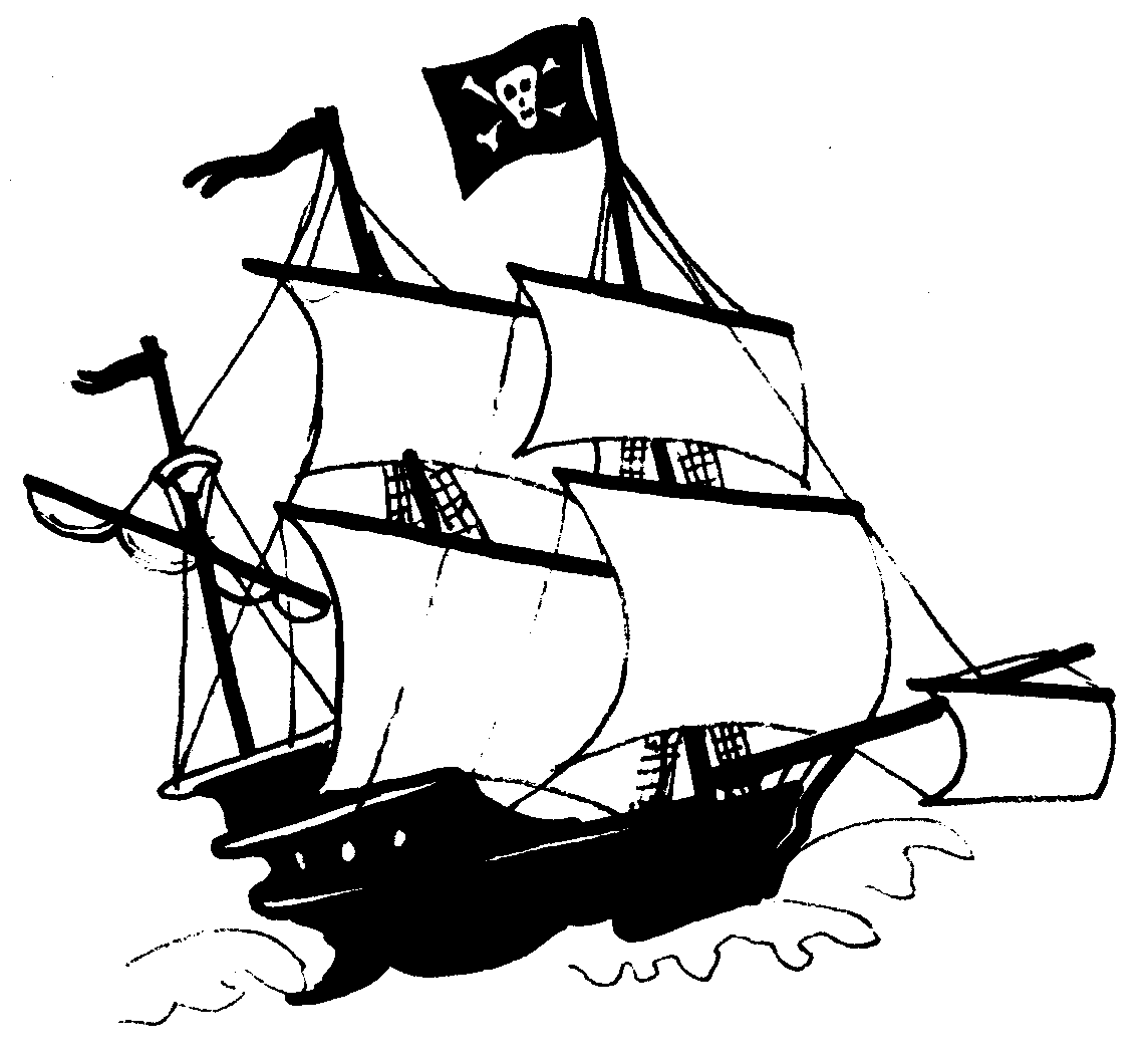 free black and white pirate clipart - photo #24