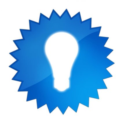 Buy Wallmonkeys Light Bulb Icon on Blue Star Button Peel and Stick ...