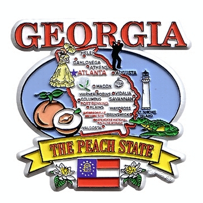 The Peach State Souvenir Magnet from Georgia