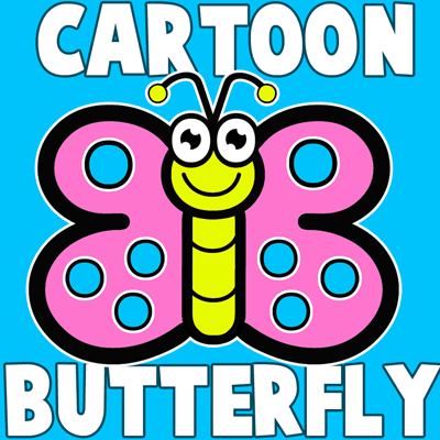 How to Draw Cartoon Butterflies Drawing Tutorial for Preschoolers ...