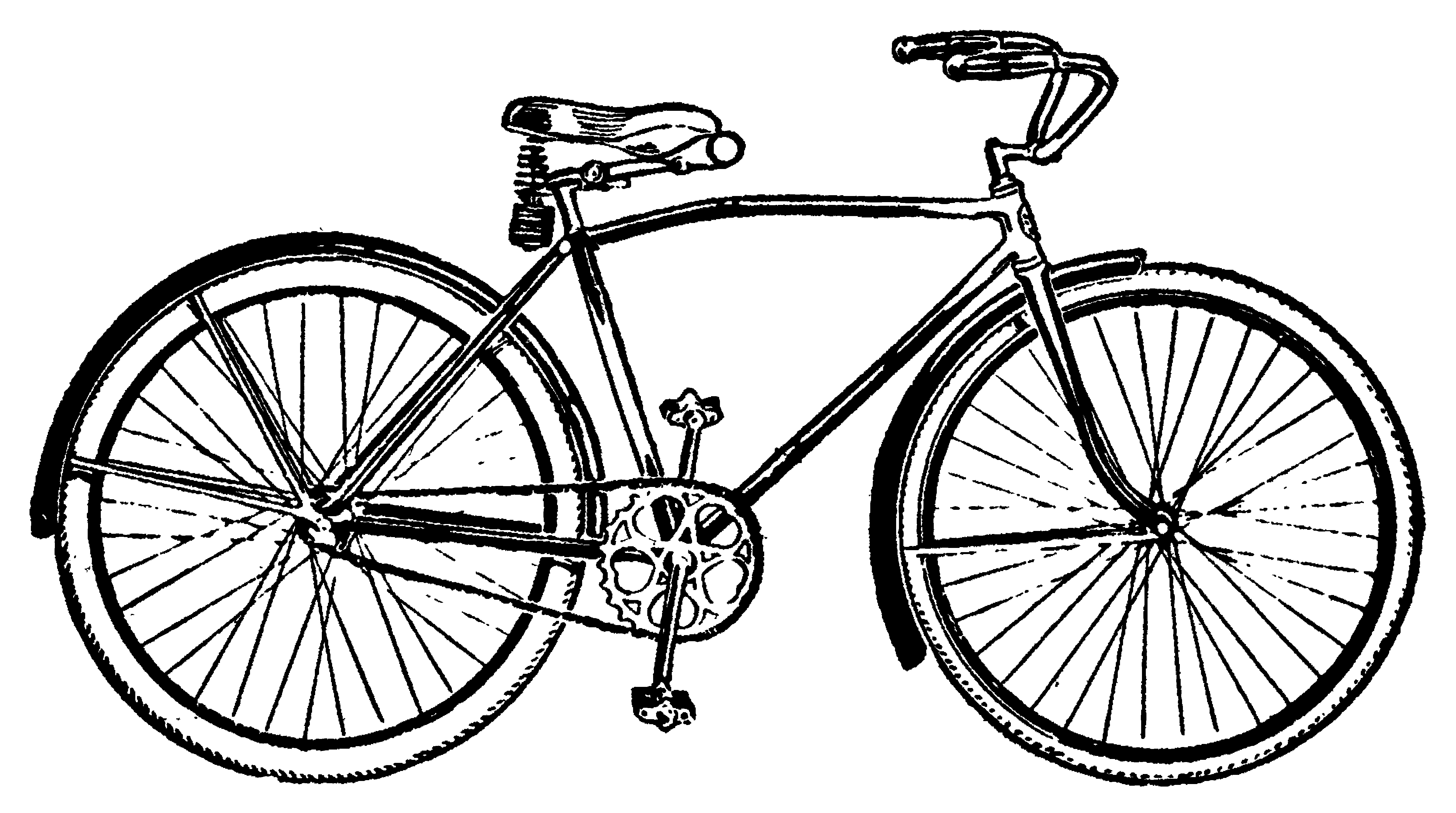 Bike Clip Art Black And White - Free Clipart Images
